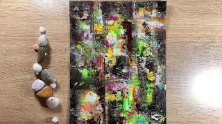 Thumbnail: Creating Textured Surface By Regular Handy Tools | Abstract Painting | Fun With Acrylic | Time Lapse