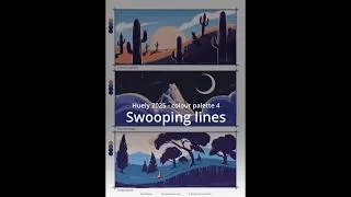Thumbnail: Swooping lines - Huely 2025 - colour palette 4
