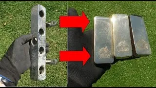 Thumbnail: Beautiful Brass bullion from scrap- Trash to treasure - ASMR - Metal forging