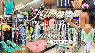 Thumbnail: sewing my DREAM wardrobe 🌺🍵 (pt2) fabric shopping, thrift with me vlog, fabric haul