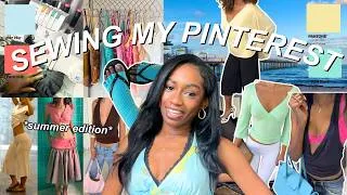 Thumbnail: sewing my pinterest summer wardrobe on a budget 🌺🍵 (pt1) planning & drafting the patterns
