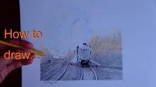Thumbnail: How to draw a steam engine in winter with pencil/crayon.