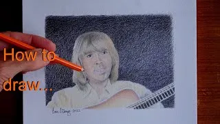 Thumbnail: How to draw Björn Ulvaeus (ABBA) in pencil/crayon.