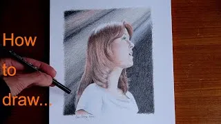 Thumbnail: How to draw Anni-Frid Lyngstad (ABBA) in pencil/crayon.