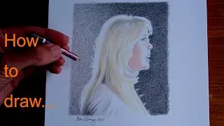 Thumbnail: How to draw Agnetha Faltskog (ABBA) in pencil/crayon.