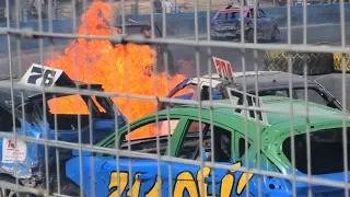 Thumbnail: ALDERSHOT 1600cc BANGERS - 704 Tommy Turner into 76 Connor Bond - HUGE FIREBALL