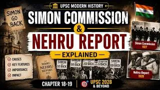 Thumbnail: Simon Commission & Nehru Report Explained | UPSC Modern History | AI Visual Story |Best IAS Coaching