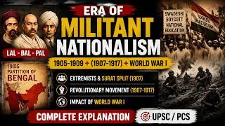 Thumbnail: Era of Militant Nationalism (1905-1917) | World War 1| AI Visual Story | UPSC History |Best Coaching