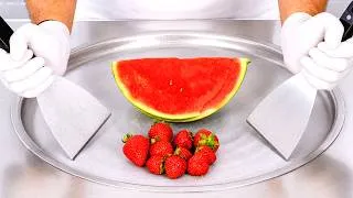 Thumbnail: ASMR | Ice Cream Rolls - Watermelon & Strawberries Flavor