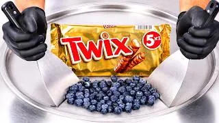 Thumbnail: ASMR | Ice Cream Rolls - Twix & Blueberries Flavor