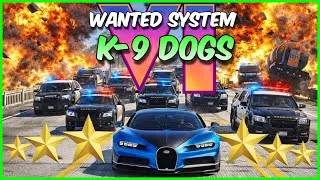 Thumbnail: GTA 6: The 6-Star Wanted Level is CRAZY! 🚔 (K-9 Sniffer Dog Leaks Revealed & National Guard)