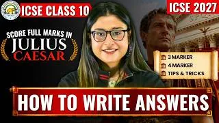 Thumbnail: ICSE Class 10 English | How To Answer Julius Caesar Questions | Answer Writing | ICSE 2027 | Nikita