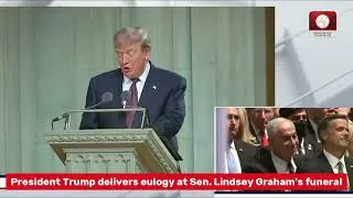 Thumbnail: President Trump delivers eulogy at Sen. Lindsey Graham's funeral