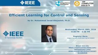 Thumbnail: Efficient Learning for Control and Sensing Talk | Dr. Mohammad Javad Khojasteh (RIT)#IEEESchenectady