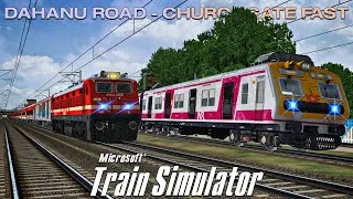 Thumbnail: Dahanu Road - Churchgate Fast Local Premium Overtakes & Crossing • Indian Train Simulator • MSTS