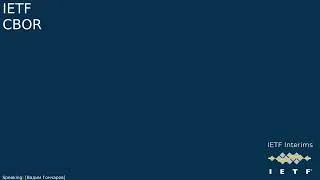 Thumbnail: IETF interim: CBOR Working Group 2026-08-05 14:00