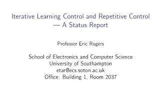 Thumbnail: IFAC TC 1-2: Iterative Learning Control and Repetitive Control - A Status Report
