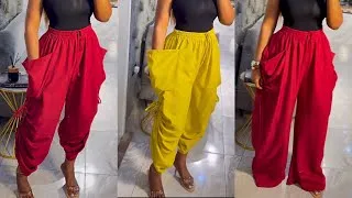 Thumbnail: How to Sew a Side Drawstring Pants with Cowl Pockets | DIY Baggy Parachute Pant Trouser Tutorial