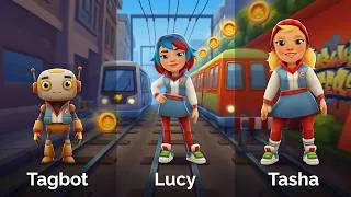 Thumbnail: Subway Surfers+ Tagbot vs Lucy vs Tasha Core Crew Outfit - Characters Gameplay, Walkthrough