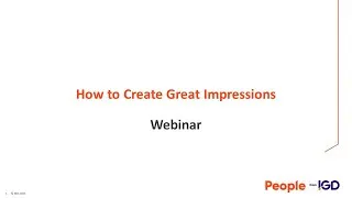 Thumbnail: 2021 63 How to create great impressions