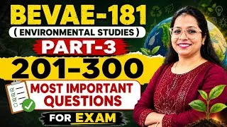 Thumbnail: Part-3|BEVAE-181(Environmental studies)| 100 Most important questions for June 2026 exam|#ignou 