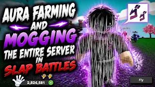 Thumbnail: Walking while aura farming and MOGGING everyone in Slap battles Roblox...