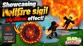 Thumbnail: Hellfire sigil MYTHICAL hit effect showcase in Roblox Slap battles!