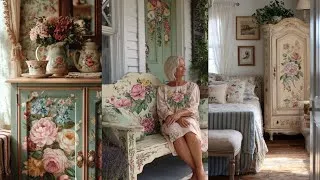 Thumbnail: Vintage Floral HAND-PAINTED Furniture & Cottage Doors 🌷 Shabby Chic Decor Ideas | Soft Dreamy Home