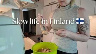 Thumbnail: Silent Cozy Vlog 🌿  Everyday Life in Finland 🌿 Art exhibition, Cooking and Baking, Knitting