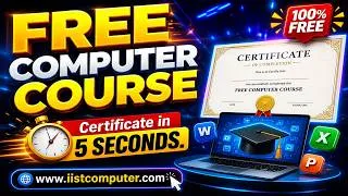 Thumbnail: Free Computer Course 2026 | Certificate in 5 Seconds | Full Course Hindi