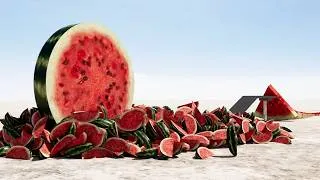 Thumbnail: Giant Watermelon Domino Effect Simulation