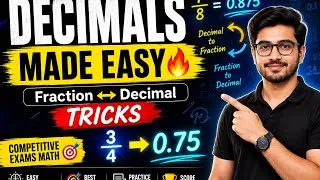 Thumbnail: Decimals Made Easy 🔥 | Fraction to Decimal Tricks | Competitive Exam Math