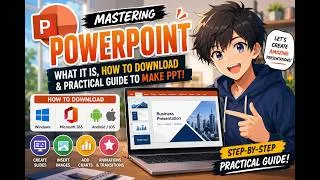 Thumbnail: Microsoft PowerPoint:Complete Beginner’s Guide to Downloading, Creating, and Designing Presentations