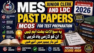 Thumbnail: MES LDC & Junior Clerk Past Papers MCQs 2026 | Most Repeated MCQs | MES Test Preparation 2026