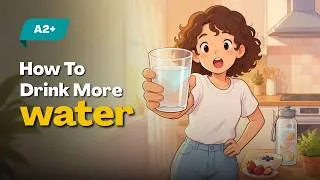 Thumbnail: Simple Habits to Drink More Water Every Day | Easy English for Beginners