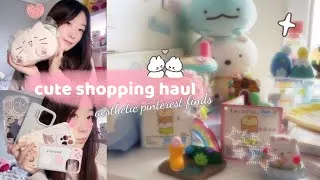 Thumbnail: cutest shopping haul! 🎀 aesthetic pinterest girl, blind boxes, phone cases, kirby and more~