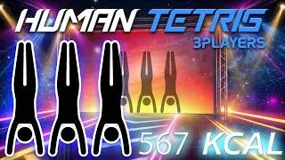 Thumbnail: Human Tetris х 3 Players Co-op | Only 1% Can Clear This! 🧩 Viral Interactive Warm Up Game