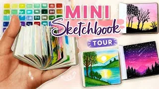 Thumbnail: My first Mini sketchbook tour|watercolor painting 🎨🖌️