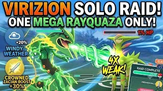Thumbnail: I Solo’d Virizion With ONLY ONE Mega Rayquaza! (Insane Buff Stack) #pokemongo #solo #raid 