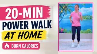 Thumbnail: 20-Min Power Walk at Home 🚶‍♀️ Burn Calories & Walk Off the Weight!