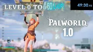 Thumbnail: Palworld 1.0 Speedrun - Level 50 in 49.30 - Default Casual Settings