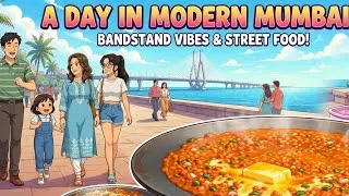 Thumbnail: 😎A day in modern Mumbai/ Salon hair💇/Bandstand and Worli sea link/ Pav bhaji and Dosa 🥳🍔🥞🍳🫖