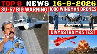 Thumbnail: Indian Defence Updates : Su-57 Big Warning,1000+ Wingman Drones,Divyastra Mk3 Test,Thailand BrahMos