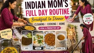 Thumbnail: Indian Mom’s Full Day Routine 🏠 | Breakfast to Dinner Routine | Cleaning & Cooking | Dubai vlog