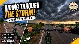 Thumbnail: RIDING THROUGH A STORM! ⛈️ Pure POV Cycling in Extreme Weather