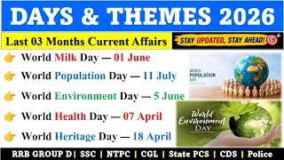 Thumbnail: IMPORTANT DAYS & THEMES 2026 | APRIL 2026 to JULY 2026 | DAYS & THEMES 2026 CURRENT AFFAIRS 
