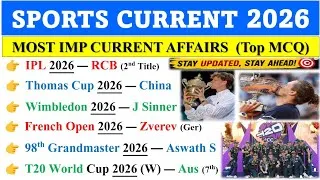 Thumbnail: SPORTS CURRENT AFFAIRS 2026 | COMPLETE 2026 SPORTS CA | IMPORTANT SPORTS CURRENT AFFAIRS 2025