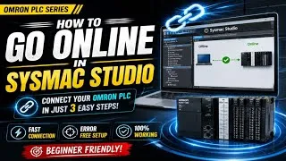 Thumbnail: 🔥 How to Go ONLINE in OMRON PLC | Sysmac Studio PLC Connection Tutorial.