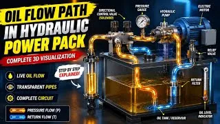 Thumbnail: Hydraulic Power Pack Oil Flow Explained 🔥 | Complete Oil Flow Path Step-by-Step.