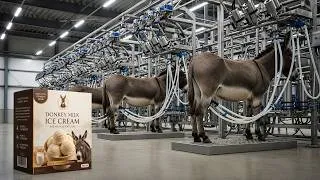 Thumbnail: How Donkey Milk Ice Cream Is Made | Inside a Modern USA Dairy Factory | Full Process